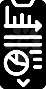 data analysis mobile app glyph icon vector. data analysis mobile app sign. isolated contour symbol black illustration