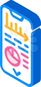 data analysis mobile app isometric icon vector. data analysis mobile app sign. isolated symbol illustration