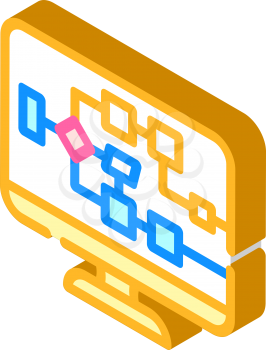 electrical circuit computer screen isometric icon vector. electrical circuit computer screen sign. isolated symbol illustration
