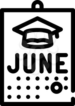 date graduation calendar line icon vector. date graduation calendar sign. isolated contour symbol black illustration