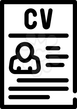 curriculum vitae cv line icon vector. curriculum vitae cv sign. isolated contour symbol black illustration