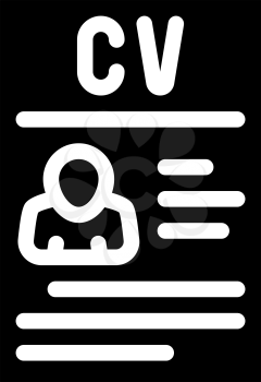 curriculum vitae cv glyph icon vector. curriculum vitae cv sign. isolated contour symbol black illustration