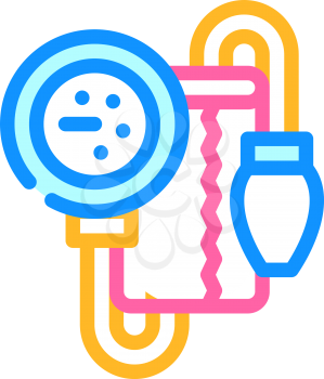 tonometer for check blood pressure color icon vector. tonometer for check blood pressure sign. isolated symbol illustration