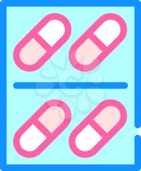 pills package color icon vector. pills package sign. isolated symbol illustration