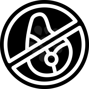 ban on meat glyph icon vector. ban on meat sign. isolated contour symbol black illustration