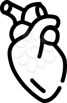 heart human organ line icon vector. heart human organ sign. isolated contour symbol black illustration