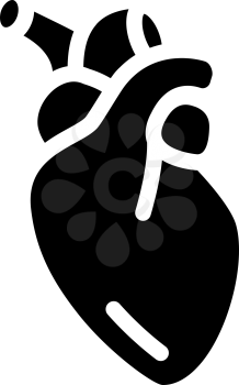 heart human organ glyph icon vector. heart human organ sign. isolated contour symbol black illustration