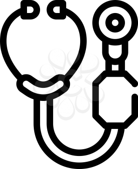 digital stethoscope line icon vector. digital stethoscope sign. isolated contour symbol black illustration