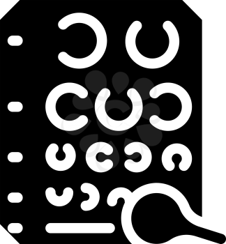 golovin table for eye examination glyph icon vector. golovin table for eye examination sign. isolated contour symbol black illustration