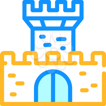 medieval castle color icon vector. medieval castle sign. isolated symbol illustration