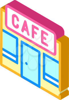 cafe building isometric icon vector. cafe building sign. isolated symbol illustration