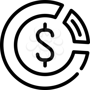 share of cashback from purchase line icon vector. share of cashback from purchase sign. isolated contour symbol black illustration