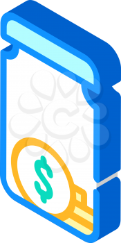 bottle with money isometric icon vector. bottle with money sign. isolated symbol illustration