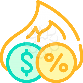 cashback percentage color icon vector. cashback percentage sign. isolated symbol illustration