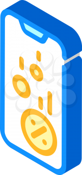 cashback mobile app isometric icon vector. cashback mobile app sign. isolated symbol illustration