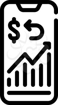 cashback mobile infographic line icon vector. cashback mobile infographic sign. isolated contour symbol black illustration