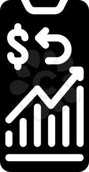 cashback mobile infographic glyph icon vector. cashback mobile infographic sign. isolated contour symbol black illustration