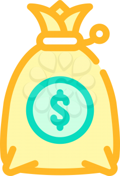 money bag color icon vector. money bag sign. isolated symbol illustration