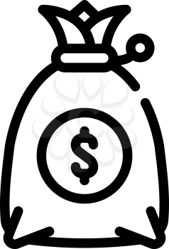 money bag line icon vector. money bag sign. isolated contour symbol black illustration