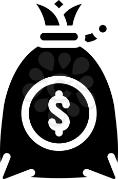 money bag glyph icon vector. money bag sign. isolated contour symbol black illustration