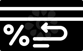 bank card cashback percentage glyph icon vector. bank card cashback percentage sign. isolated contour symbol black illustration
