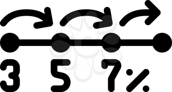 cashback increase program glyph icon vector. cashback increase program sign. isolated contour symbol black illustration