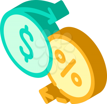 money percentage return isometric icon vector. money percentage return sign. isolated symbol illustration