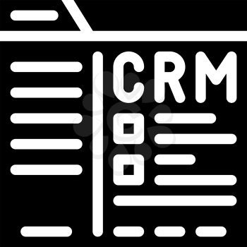 crm web site glyph icon vector. crm web site sign. isolated contour symbol black illustration