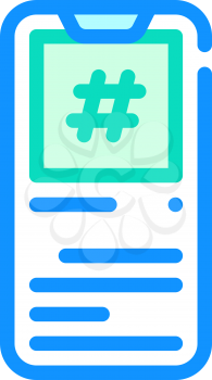 hashtag mobile screen color icon vector. hashtag mobile screen sign. isolated symbol illustration