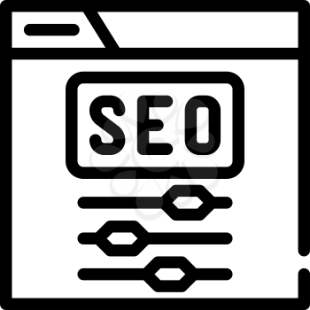 seo settings line icon vector. seo settings sign. isolated contour symbol black illustration