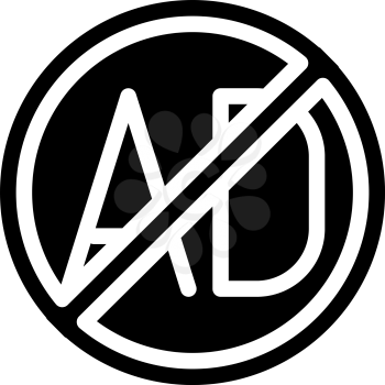 advertising block glyph icon vector. advertising block sign. isolated contour symbol black illustration