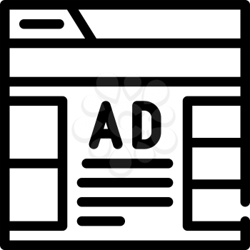 advertising on web site line icon vector. advertising on web site sign. isolated contour symbol black illustration