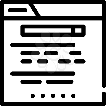 web site search line icon vector. web site search sign. isolated contour symbol black illustration