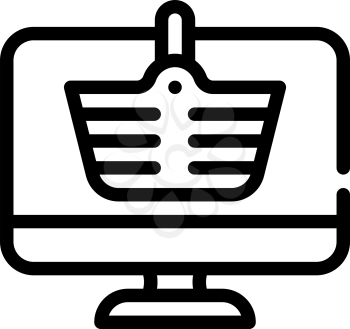 internet shopping line icon vector. internet shopping sign. isolated contour symbol black illustration