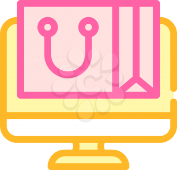 online shopping color icon vector. online shopping sign. isolated symbol illustration