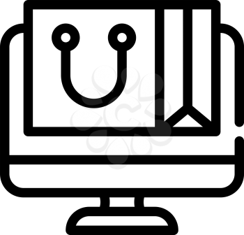 online shopping line icon vector. online shopping sign. isolated contour symbol black illustration