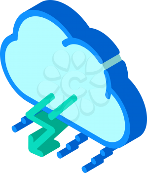 rain thunderstorm and lightning isometric icon vector. rain thunderstorm and lightning sign. isolated symbol illustration
