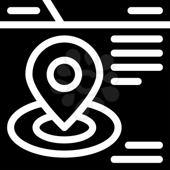 location targeting seo optimization glyph icon vector. location targeting seo optimization sign. isolated contour symbol black illustration