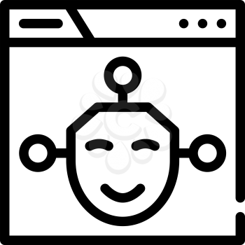artificial intelligence seo optimization line icon vector. artificial intelligence seo optimization sign. isolated contour symbol black illustration