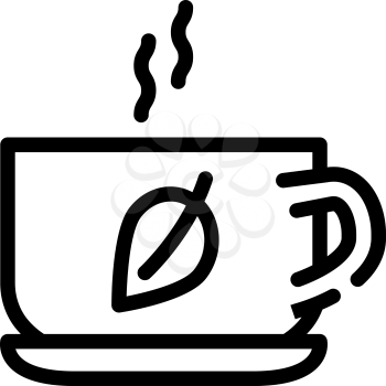 herbal tea line icon vector. herbal tea sign. isolated contour symbol black illustration