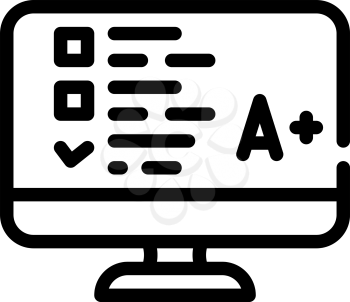 online test line icon vector. online test sign. isolated contour symbol black illustration