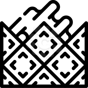 lay tiles line icon vector. lay tiles sign. isolated contour symbol black illustration