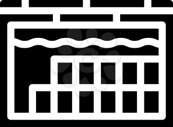 nuclear waste water storage glyph icon vector. nuclear waste water storage sign. isolated contour symbol black illustration