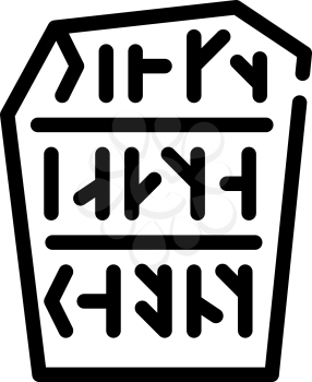 runestone stone line icon vector. runestone stone sign. isolated contour symbol black illustration