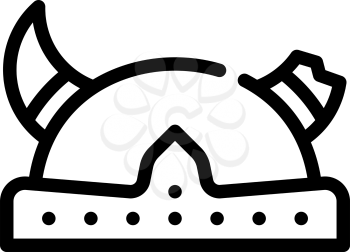 horned viking helmet line icon vector. horned viking helmet sign. isolated contour symbol black illustration