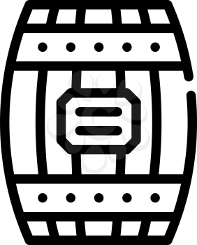 wooden barrel line icon vector. wooden barrel sign. isolated contour symbol black illustration