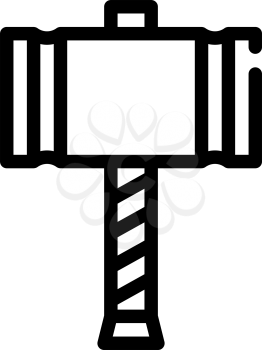 viking hammer weapon line icon vector. viking hammer weapon sign. isolated contour symbol black illustration
