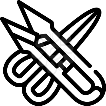 different scissors line icon vector. different scissors sign. isolated contour symbol black illustration