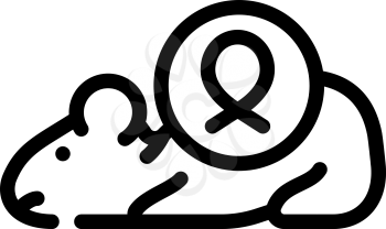 mouse for test medicaments line icon vector. mouse for test medicaments sign. isolated contour symbol black illustration