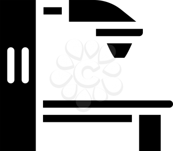 radiation therapy machine glyph icon vector. radiation therapy machine sign. isolated contour symbol black illustration
